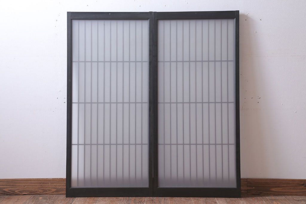 和モダンスタイル　シンプルな書院ガラス戸2枚セット