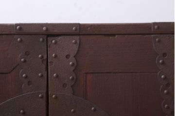 アンティーク家具　古民具・骨董　明治期　観音箪笥ローボード(衣装箪笥・時代箪笥)(2)