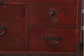 アンティーク家具　古民具・骨董　明治期　観音箪笥ローボード(衣装箪笥・時代箪笥)(2)