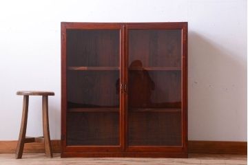 アンティーク家具　和製アンティーク　古い木製のシンプルな本箱(ブックケース)