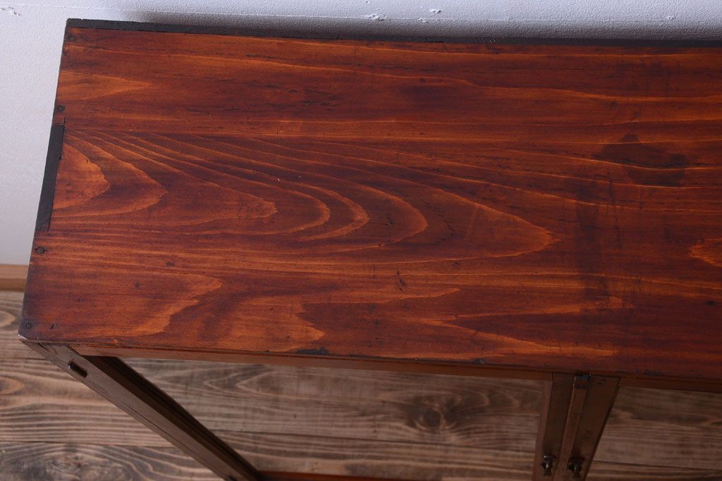 アンティーク家具　和製アンティーク　古い木製のシンプルな本箱(ブックケース)