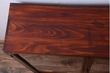 アンティーク家具　和製アンティーク　古い木製のシンプルな本箱(ブックケース)