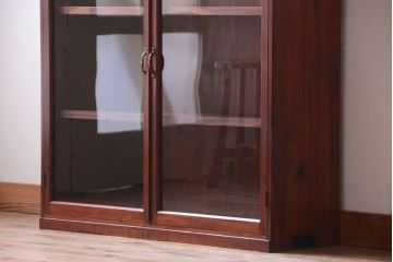 アンティーク家具　和製アンティーク　古い木製のシンプルな本箱(ブックケース)