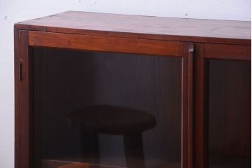 アンティーク家具　和製アンティーク　古い木製のシンプルな本箱(ブックケース)