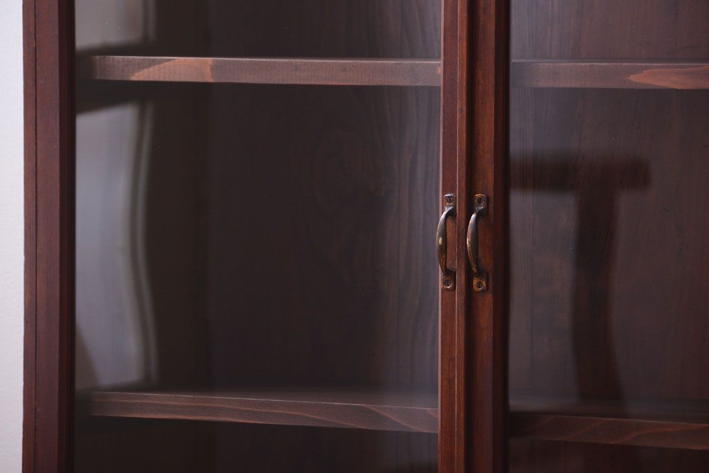 アンティーク家具　和製アンティーク　古い木製のシンプルな本箱(ブックケース)