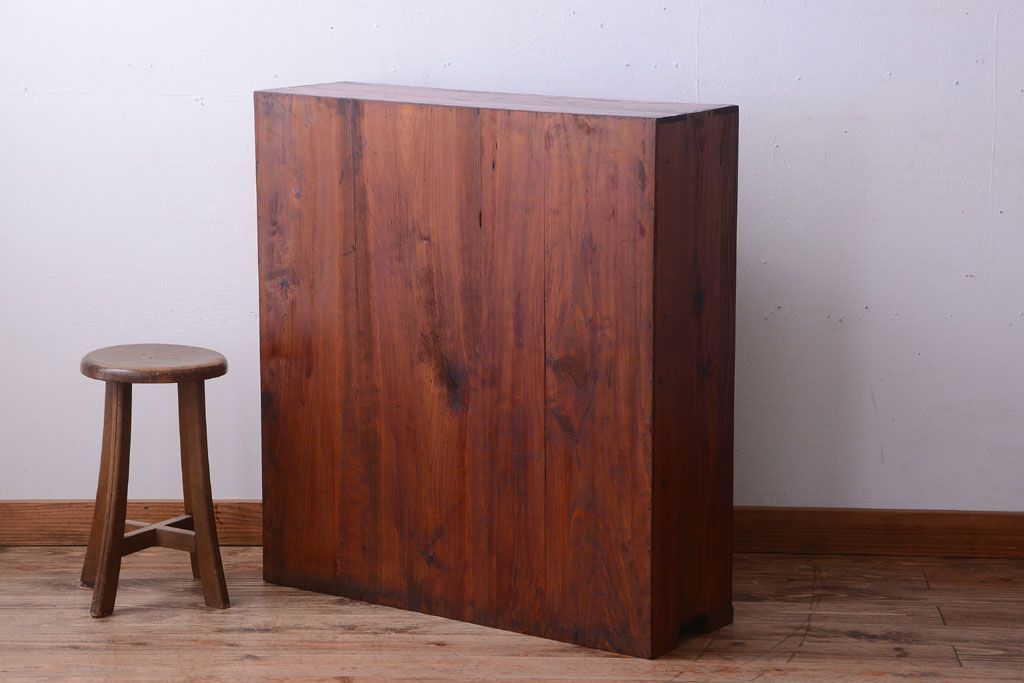 アンティーク家具　和製アンティーク　古い木製のシンプルな本箱(ブックケース)