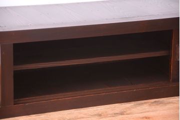 アンティーク家具　古民具・骨董　明治期　和モダンスタイル!上品な時代箪笥ローボード(水屋箪笥、テレビ台、キャビネット、収納棚)