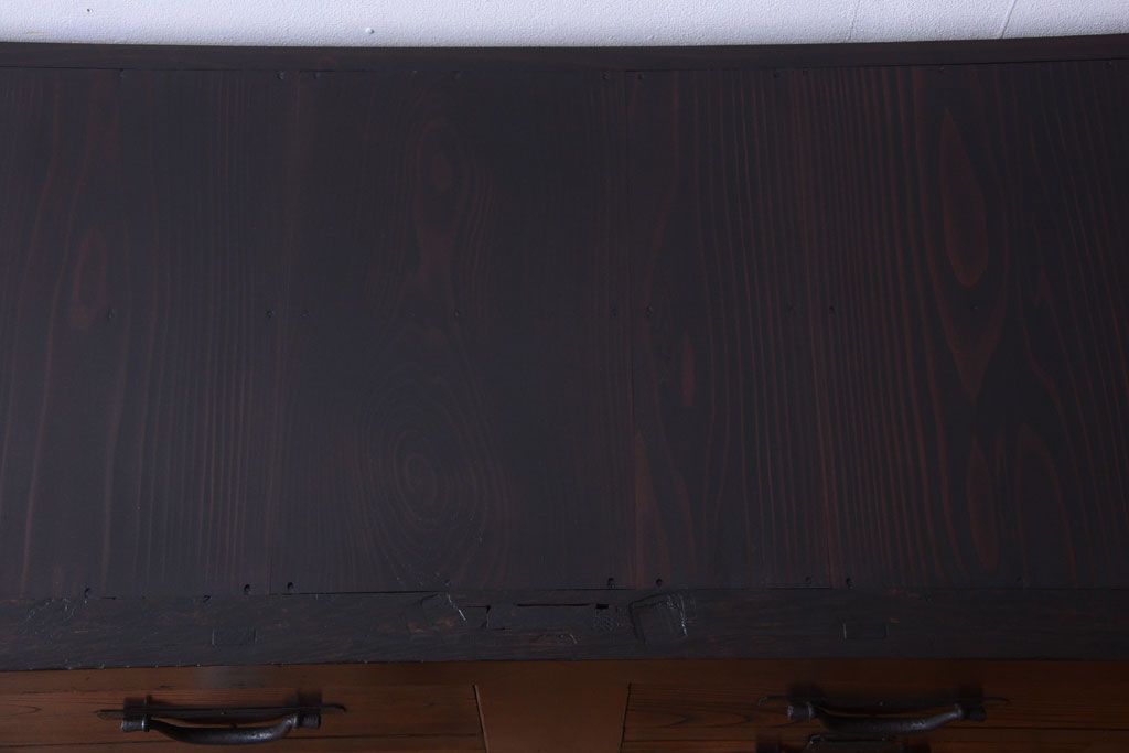 アンティーク家具　古民具・骨董　明治期　和モダンスタイル!収納箪笥サイドボード(水屋箪笥)(1)