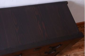 アンティーク家具　古民具・骨董　明治期　和モダンスタイル!収納箪笥サイドボード(水屋箪笥)(1)