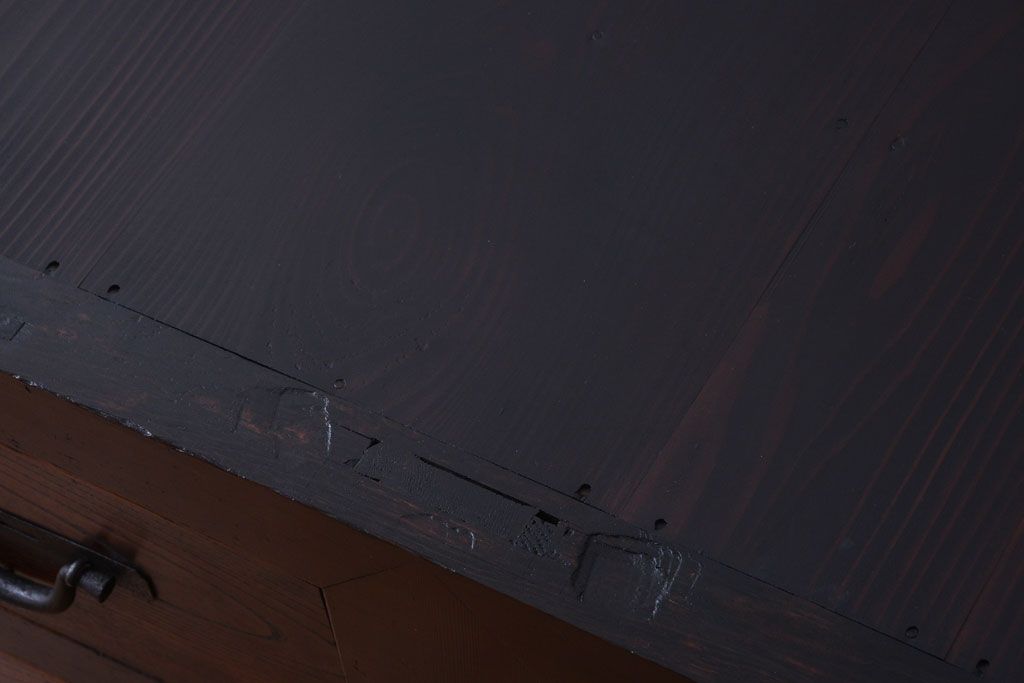 アンティーク家具　古民具・骨董　明治期　和モダンスタイル!収納箪笥サイドボード(水屋箪笥)(1)