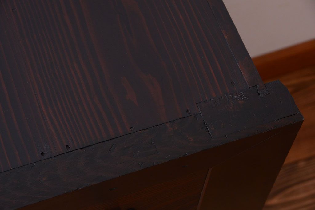 アンティーク家具　古民具・骨董　明治期　和モダンスタイル!収納箪笥サイドボード(水屋箪笥)(1)