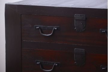 アンティーク家具　古民具・骨董　明治期　和モダンスタイル!収納箪笥サイドボード(水屋箪笥)(1)