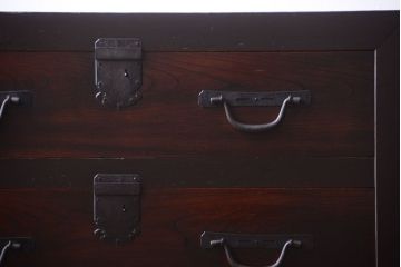 アンティーク家具　古民具・骨董　明治期　和モダンスタイル!収納箪笥サイドボード(水屋箪笥)(1)