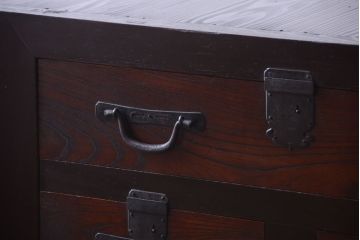 アンティーク家具　古民具・骨董　明治期　和モダンスタイル!収納箪笥サイドボード(水屋箪笥)(1)