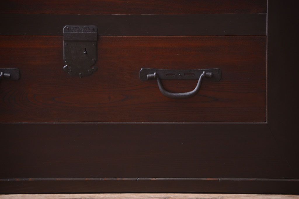 アンティーク家具　古民具・骨董　明治期　和モダンスタイル!収納箪笥サイドボード(水屋箪笥)(1)