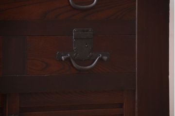 アンティーク家具　古民具・骨董　明治期　和モダンスタイル!収納箪笥サイドボード(水屋箪笥)(1)