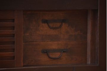 アンティーク家具　古民具・骨董　明治期　和モダンスタイル!収納箪笥サイドボード(水屋箪笥)(1)