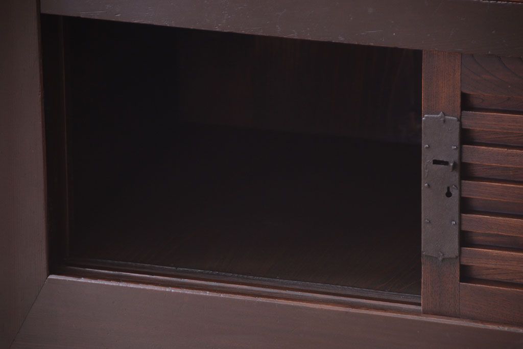 アンティーク家具　古民具・骨董　明治期　和モダンスタイル!収納箪笥サイドボード(水屋箪笥)(1)