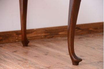 アンティーク家具　イギリスアンティーク　ウォールナット・オーク材の彫刻・象嵌入り最高級ダイニングテーブル