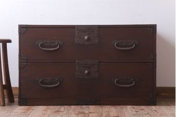 アンティーク家具　古民具・骨董　明治期　古い衣装箪笥ローボード