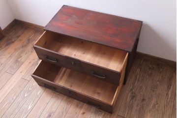 アンティーク家具　古民具・骨董　明治期　古い衣装箪笥ローボード