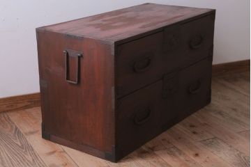 アンティーク家具　古民具・骨董　明治期　古い衣装箪笥ローボード