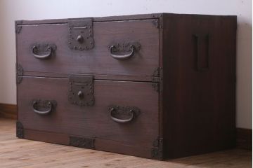 アンティーク家具　古民具・骨董　明治期　古い衣装箪笥ローボード