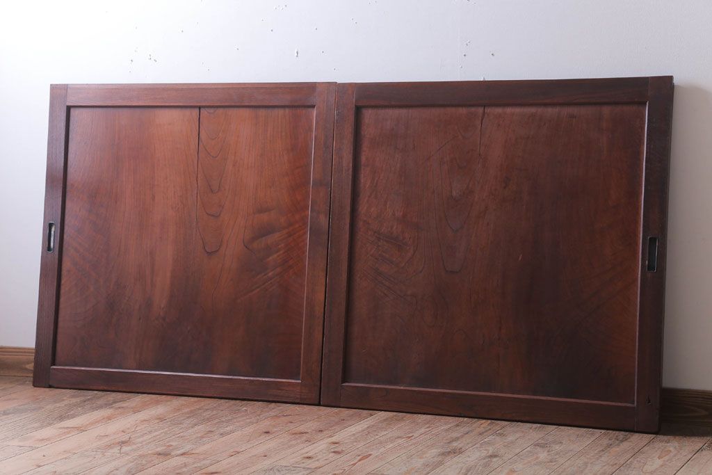 古民具・骨董　総欅材!シンプルなアンティーク板戸