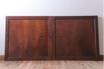 古民具・骨董　総欅材!シンプルなアンティーク板戸