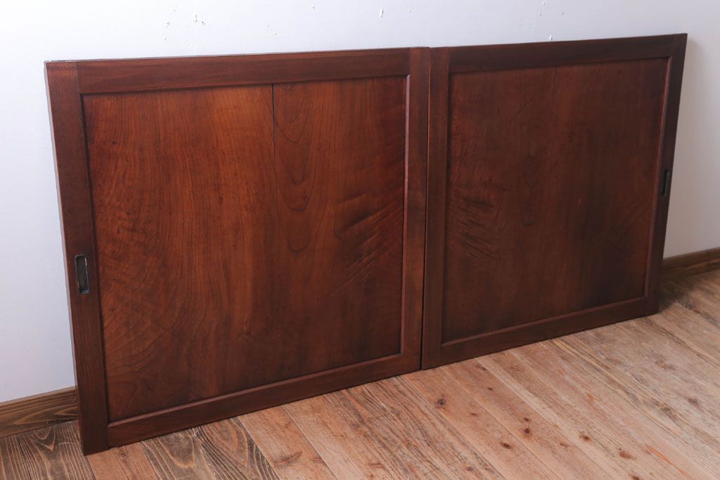 古民具・骨董　総欅材!シンプルなアンティーク板戸