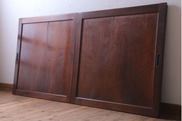 古民具・骨董　総欅材!シンプルなアンティーク板戸