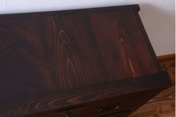 アンティーク家具　古民具・骨董　明治期　和モダンスタイル!収納箪笥ローボード(水屋箪笥、テレビ台、キャビネット、収納棚)(2)