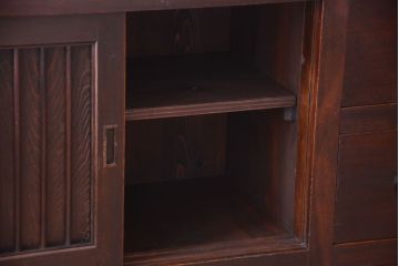 アンティーク家具　古民具・骨董　明治期　和モダンスタイル!収納箪笥ローボード(水屋箪笥、テレビ台、キャビネット、収納棚)(2)