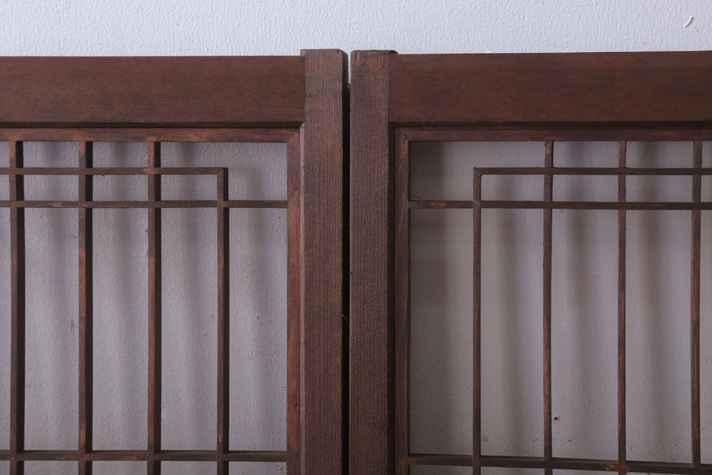 古民具・骨董　古い木の書院戸4枚セット