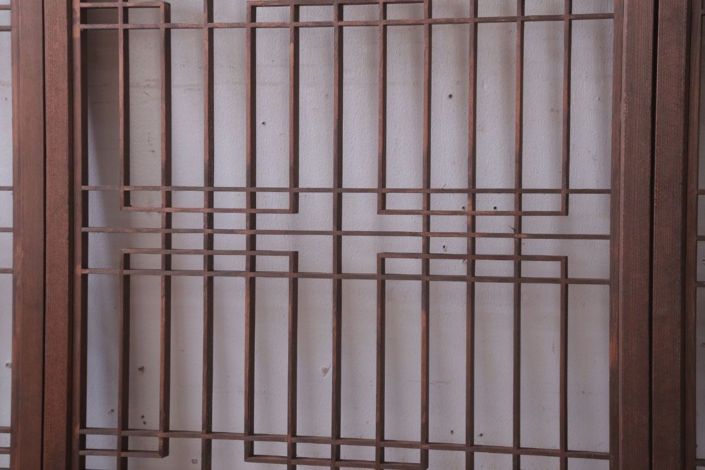 古民具・骨董　古い木の書院戸4枚セット