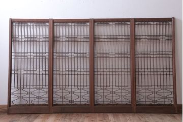 古民具・骨董　古い木の書院戸4枚セット