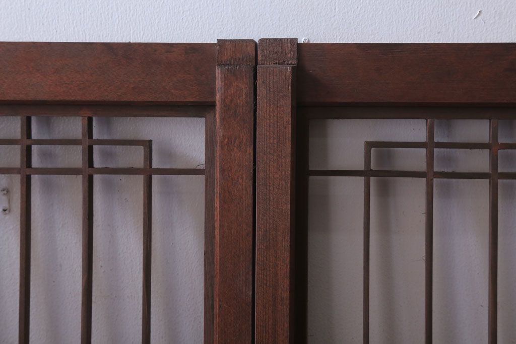 古民具・骨董　古い木の書院戸4枚セット