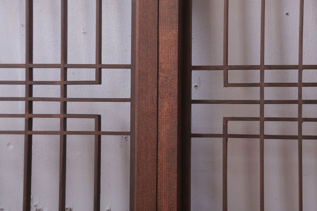 古民具・骨董　古い木の書院戸4枚セット