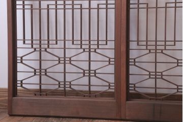 古民具・骨董　古い木の書院戸4枚セット