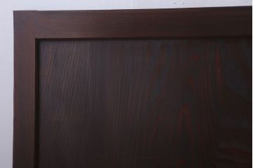 古民具・骨董　明治〜大正期　杉材一枚板!シンプルな板戸2枚セット(小窓)