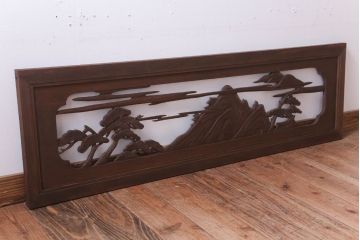 古民具・骨董　大正〜昭和期　古い木のアンティーク欄間(1)