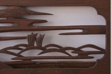 古民具・骨董　大正〜昭和期　古い木のアンティーク欄間(2)