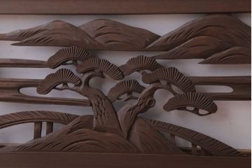 古民具・骨董　大正〜昭和期　古い木のアンティーク欄間(2)