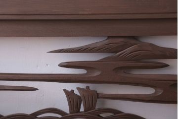 古民具・骨董　大正〜昭和期　古い木のアンティーク欄間(2)