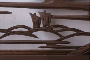 古民具・骨董　大正〜昭和期　古い木のアンティーク欄間(2)