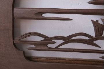 古民具・骨董　大正〜昭和期　古い木のアンティーク欄間(2)