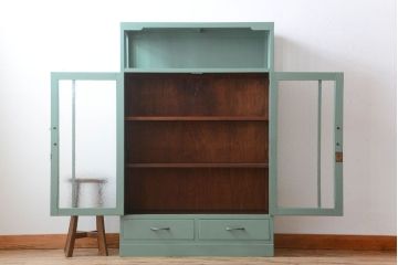 レトロ家具　昭和レトロ　大ぶりなペイント本箱(ブックケース)