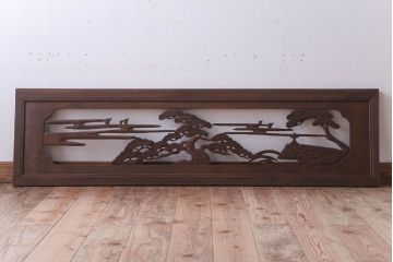 古民具・骨董　大正〜昭和期　古い木のアンティーク欄間(3)