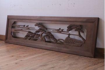 古民具・骨董　大正〜昭和期　古い木のアンティーク欄間(3)