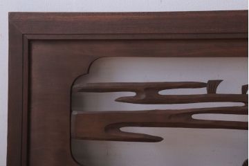 古民具・骨董　大正〜昭和期　古い木のアンティーク欄間(3)